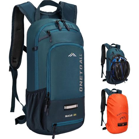 Fahrradrucksack MTB 10L Helmnetz Regenschutz Wasserdicht Blau (1/5)