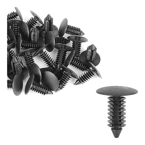 Voiture Fixation 8mm Trou Diamètre Boulon Rivets Clip Plastique Noir (1/5)