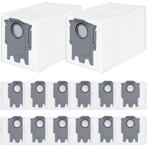 14 Stück Staubbeutel für Roborock Q Revo/Saros 10/10R/S8 MaxV/QV 35A/Qrevo S5V/QV35S/Z70/Qrevo/S/Qrevo Pro/Plus/MaxV/Master/Curv/Edge/S5X/Qrevo Edge S5A/Qrevo Slim Roboter Staubsauger Zubehör Teile