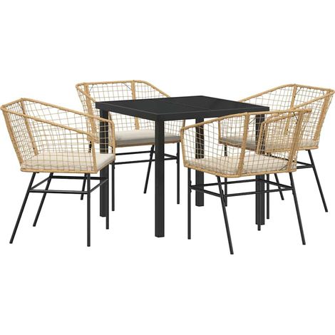 Ensemble de salle à manger pour jardin 5 pcs,Salon de jardin Marron polyrotin CFW22104 (1/5)