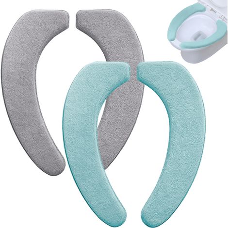 Lot de 2 Housse de siège, mousse mémoire forme, flanelle douce, antidérapante, pour toilettes standard (1/5)