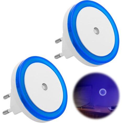BUNTHAUS 2PCS LED Automatique à Capteur Crépusculaire, Veilleuse Enfant Prise Electrique, Prise Électrique Murale, Veilleuse Bleu pour Couloir, Cuisine (1/5)