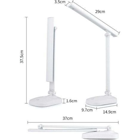 Lampe de Table LED Rechargeable USB 3 Couleurs Changeantes Veilleuse Pliable Protection Yeux Bureau Atelier Couture (1/3)