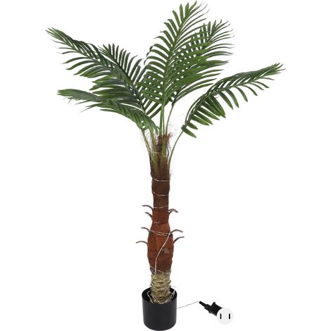 Palmier lumineux 2,95ft 200LED Arbre artificiel lumineux IP65 étanche Branchement secteur Décoration extérieur jardin Prise US 110V (1/5)