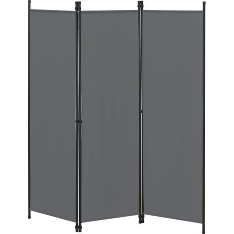 Raumteiler Huesca 3-teilig 150x171 cm Dunkelgrau en.casa