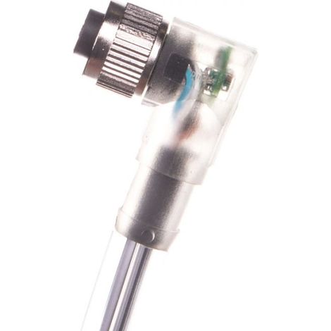 Cable de 4 pines, 5 m, extremo libre, conector en ángulo M12 con LED SAC-4P-5,0-PUR/M12FR-3 1668302