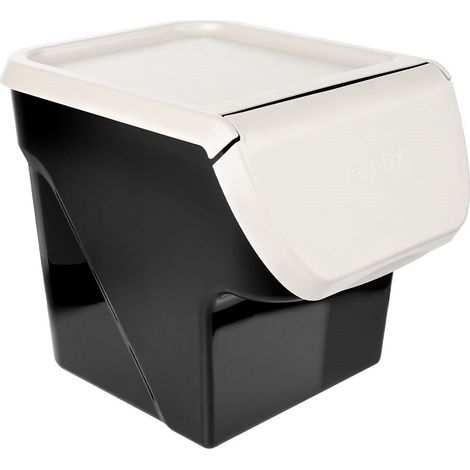 Recipiente para frutas y verduras con tapa, 13 l, gris ceniza (1/5)