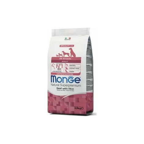 Bœuf monoprotéiné Monge avec riz 2,5 kg