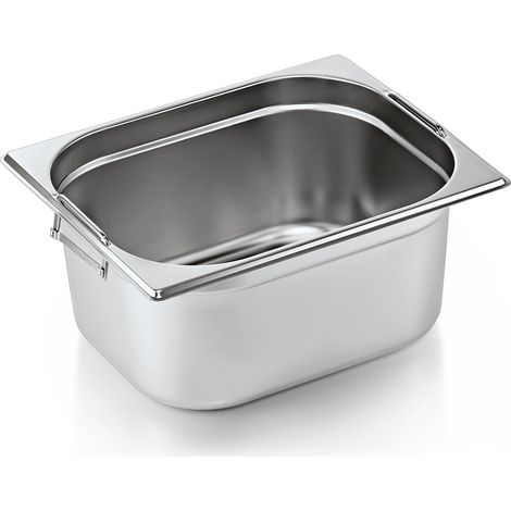 Bac inox GN 1/2 H 150 mm 8,7 ltr poignées rabattables GN CORE - Was Germany