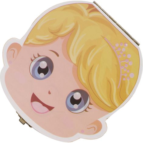 Boîte à dents de lait en bois naturel pour fille, organisateur de quenottes avec trous individuels, coffret souvenir enfant, rangement mignon pour première dent (1/5)