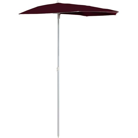 Maison Exclusive - Halb-Sonnenschirm mit Mast 180x90 cm Bordeauxr (1/5)
