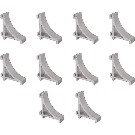 10 ganchos de soporte para estantes de refrigerador de aleación de aluminio de 2,3 cm, color plata ( )