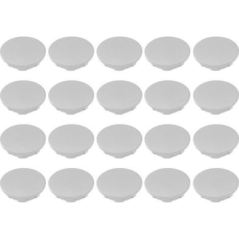 20 tappi di copertura in plastica grigia da 4 mm per fori in mobili, pareti e divisori (1/2)