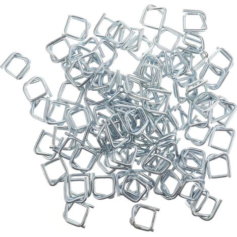 Lot de 100 Boucles Métalliques Argentées pour Haute Résistance et Sécurisée, pour Emballage Industriel et Charges Lourdes (1/5)