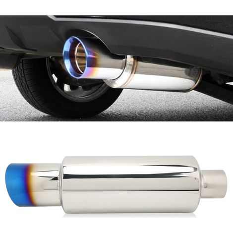 Silencieux d'échappement modifié pour voiture, tête et section de sortie d'échappement en acier inoxydable bleui, 2,0-3,0 pouces. (1/5)