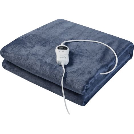 Manta eléctrica calefactora 120 vatios para dormitorio 180 x 130 cm azul claro 030009328 (1/5)