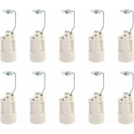 Culot pour ampoule E14 Douilles de Lampe E14 Réglables Convertisseur Douilles E14 Douille à Baonnette Support 10 PCS (Blanche) (1/4)