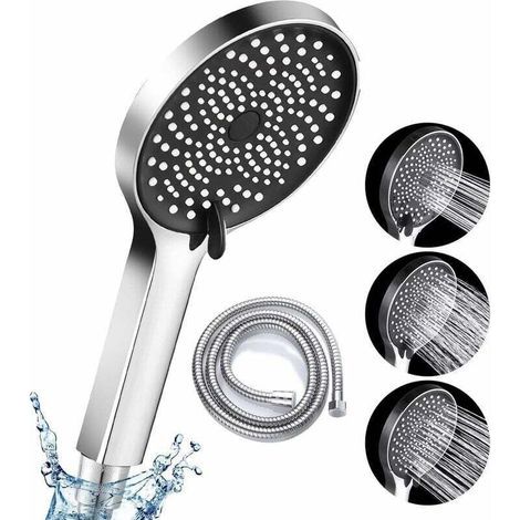 Handbrausekopf mit Schlauch, Hochdruck-Handbrausekopf, wassersparender Duschkopf (1/4)