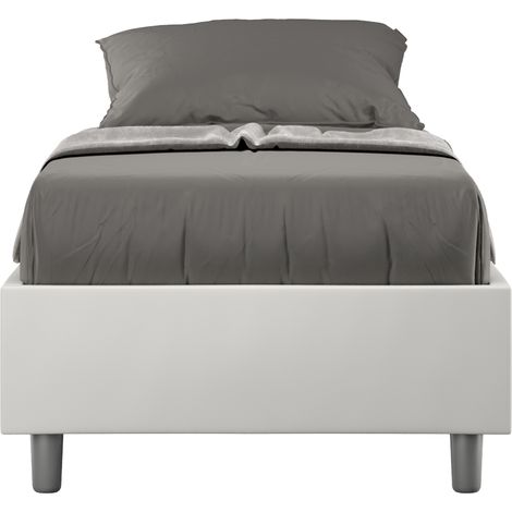 Letto Singolo Sommier 80x190 cm con Rete Azelia Bianco (1/5)