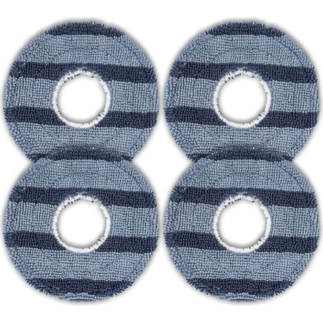 Lot de 4 lingettes nettoyantes C20 Omni compatibles avec l'aspirateur robot Eufy C20 Omni, kit d'accessoires lavables, recharges de lingettes nettoyantes Omni C20, pièces de rechange (1/4)
