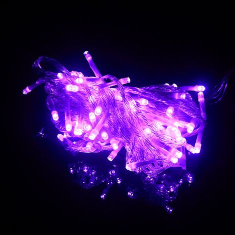 Guirlande lumineuse LED, guirlande lumineuse clignotante, guirlande lumineuse décorative, petites lanternes, souffle de bébé, lumières de Noël (modèle à pile 3m 20 lumières, violet) YMYNY (1/3)