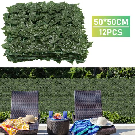 SWANEW Siepe artificiale in foil, schermo artificiale per la privacy e decorazione murale per interni all'aperto (100x300cm, verde scuro) (1/5)