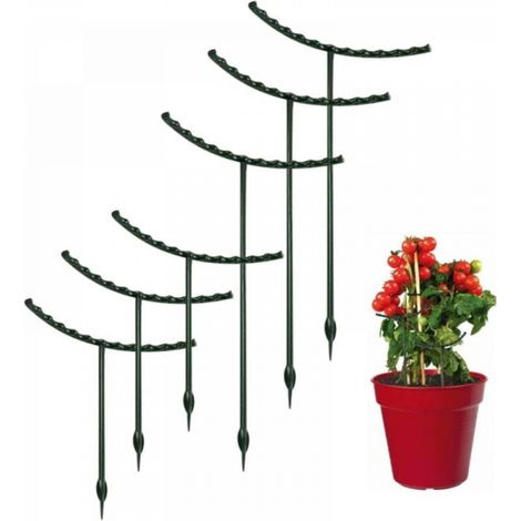 Kit de 6 Tuteurs pour Plantes, Supports pour Plantes Grimpantes et Fleurs, Tuteur Demi Cercle Anneau de Support de Plantes de Jardin Vert pour Fleurs, et vivaces (1/5)