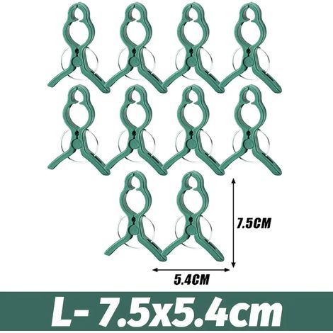 (20 pièces, L - 7,5 x 5,4 cm) Clips de support verts pour plantes grimpantes, tomates, fixation et organisation des branches. Outils en gros. (1/4)