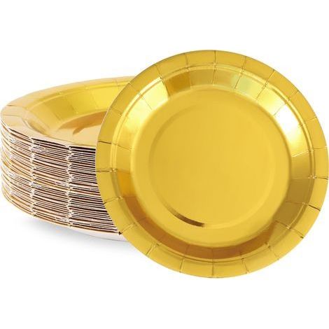 Assiette Annivesaie 50Pcs Assiettes à desset O Paty Vaisselle 18cm Assiettes en Caton Jetables Vaisselle de fête pou Baptême, Annivesaie (1/4)