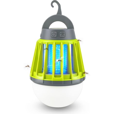 Lanterne de Camping de Lampe Anti Moustique, Lanterne Anti-moustiques IPX6 Étanche, Anti Insectes, Portable Lampe Camping LED Rechargeable USB pour Camping, Extérieur, Tentes, Jardin, Urgence (1/5)