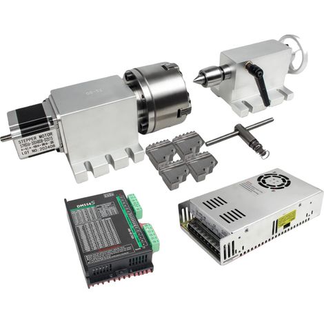 Eje giratorio, reductor armónico sin holgura, compatible con NEMA23, alimentación de controlador adicional, 3 mordazas K11-100, radio 50-1 (1/2)