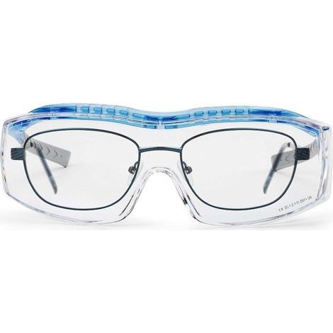 Lunettes de protection sur-lunettes de sécurité avec protection latérale intégrée, verres clairs, antibuée, anti-rayures et anti-UV (1/5)