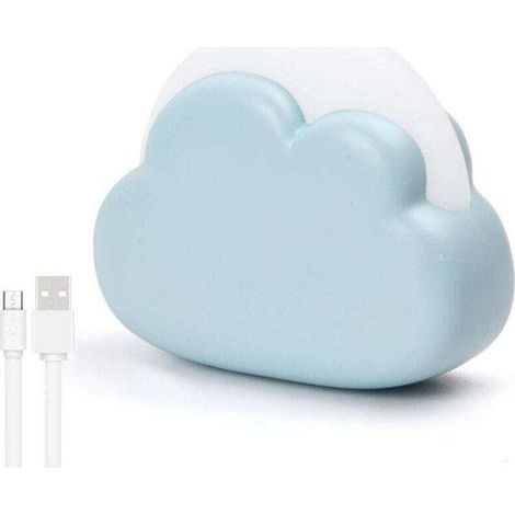 FENOPLASTICAVeilleuse Enfant Rechargeable, XU, Plastique LED Veilleuse Bébé Nomade Nuage, 4 Modes Lampe de Nuit Transportable, Lampe de Chevet pour Chambre Enfant, Cadeau Naissance pour Fille Garçon ( (1/4)