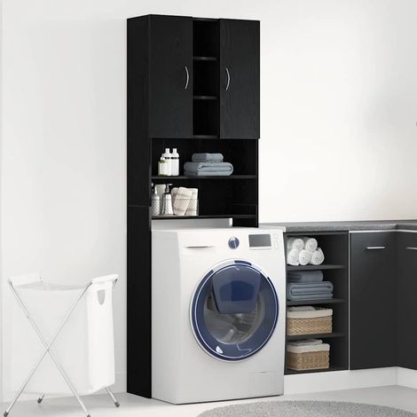 Mueble para lavadora roble negro 64x25,5x190 cm vidaXL (1/5)