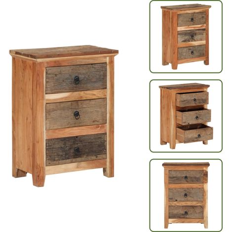 Meuble de rangement - vidaXL Armoire latérale 55x33x75 cm bois massif d'acacia - Meuble décoratif (1/5)