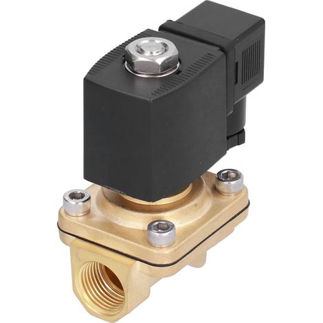 Électrovanne 2 voies en laiton, normalement fermée, pour canalisation solaire, entrée G1/2in, DC 12V, pièce de contrôle (1/5)