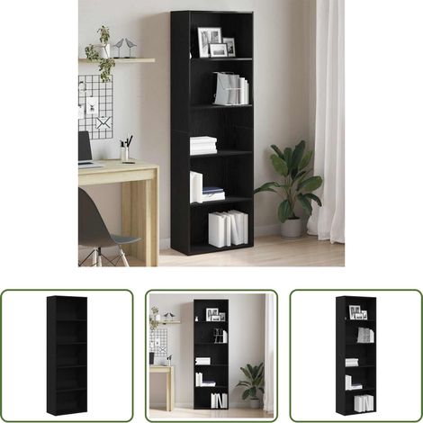 Bibliothèque chêne - Bibliothèque chêne noir 60x30x189 cm bois d'ingénierie (1/5)
