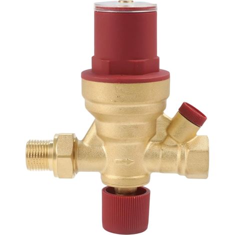 Vanne de réduction réglable DN15 1/2", régulateur automatique de pression d'eau avec filtre intégré et clapet anti-retour pour systèmes de chauffage, cuivre