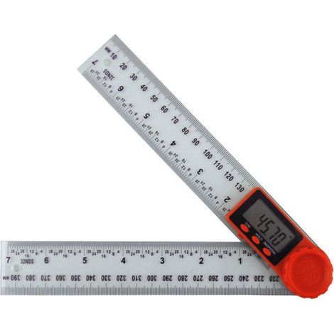 Couleur transparente 200 mm Règle Rapporteur d\'Angle Numérique, Rapporteur Numérique 2 en 1 avec Affichage LCD et Fonction de Verrouillage pour Le Travail du Bois, La Maison, les Artisans (1/5)