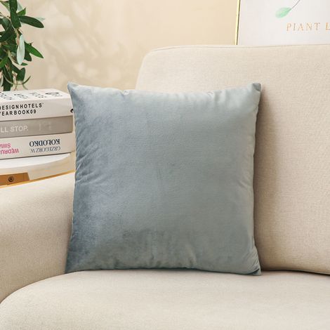 Lot de 2 Housses de Coussins en Velours 45X45CM Gris, Décoratif Canapé Taie d'oreiller Super Lisse Doux Decoration Maison Salon Chambre pour Canapé (1/5)