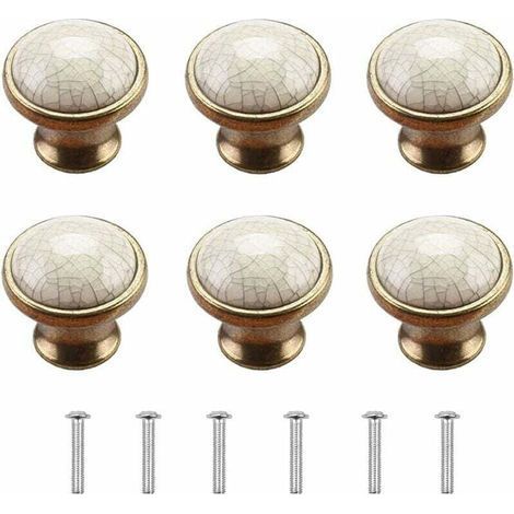 Bouton Meuble Boutons de Porte de Placard 6 Pièces Bouton de Meuble Porcelaine Bouton de Meuble Vintage Boutons Porte Bouton de Commode Boutons de Porte en Céramique Bouton de Porte Cuisine (1/5)