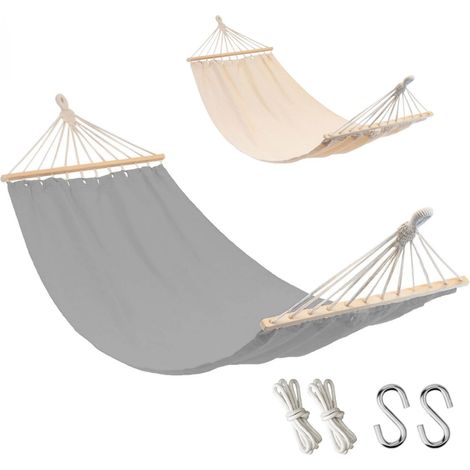 Linxor – Toile de hamac 2 personnes 150 x 270 cm – Mélange coton/polyester 300 GSM – Charge maximale 200 kg – Système d'attache inclus