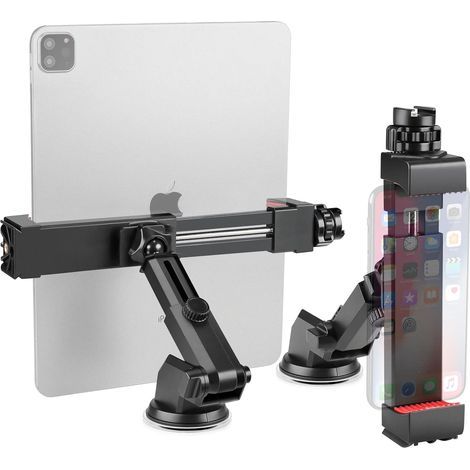 Car Phone Holder, Adjustable Long Arm Car Phone Holder with Smartphone Tripod Mount, Compatible with All Phones, Tablets and Cars (1/5)