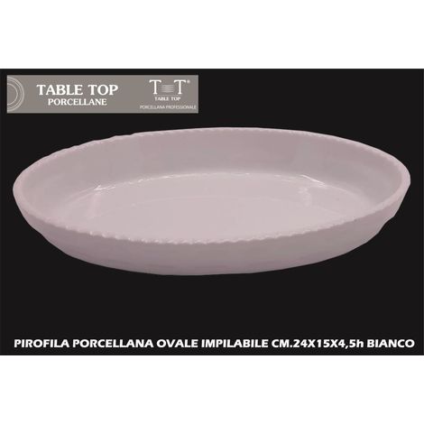 Pirofila forno in Porcellana ovale impilabile Bianca Wersal 24 cm