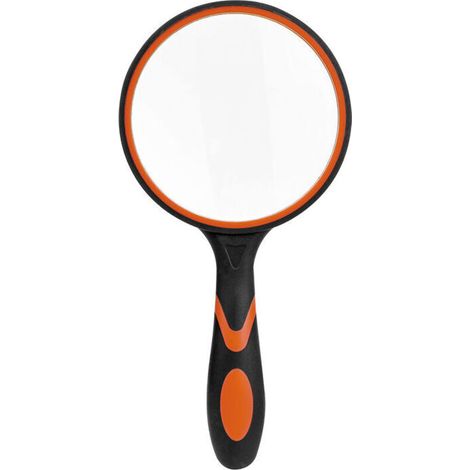 Aiperq Grande loupe de lecture en verre pour livres scientifiques, journaux, lecture, insectes, passe-temps, observation de qualité supérieure,Noir et orange