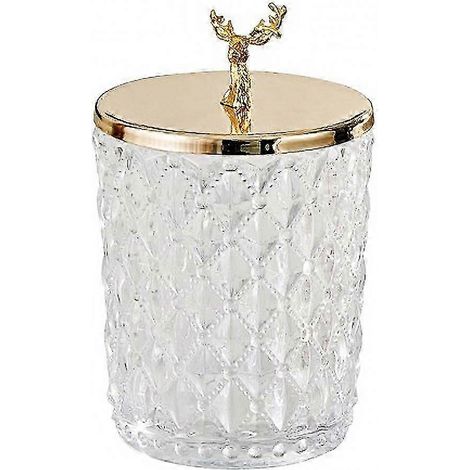 Bocal de rangement carré en verre avec couvercle doré, bocal à large ouverture anti-odeurs pour la cuisine et le garde-manger, 1 unité