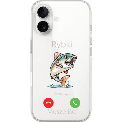 iPhone 16 Plus Hülle, transparent, Silikon Flexi, Fischklingel (1/5)