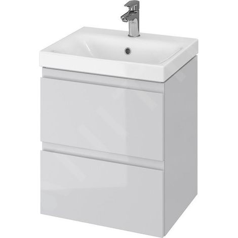 Cersanit Moduo - Meuble-lavabo, 57x49x40cm, 2 tiroirs, gris S929-011 (1/4)