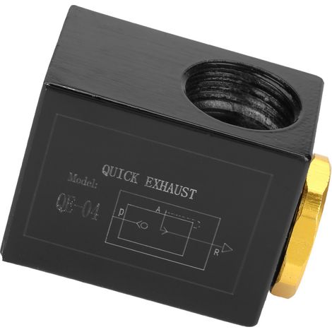 Soupape d'échappement rapide pneumatique en alliage d'aluminium, entrée 3/8" ou 1/2" (QE-04 G1/2") (1/5)