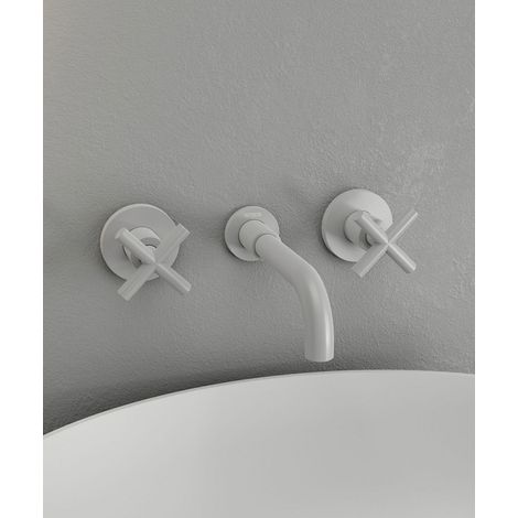 Wand-Waschtischarmatur Weiß - Rabe